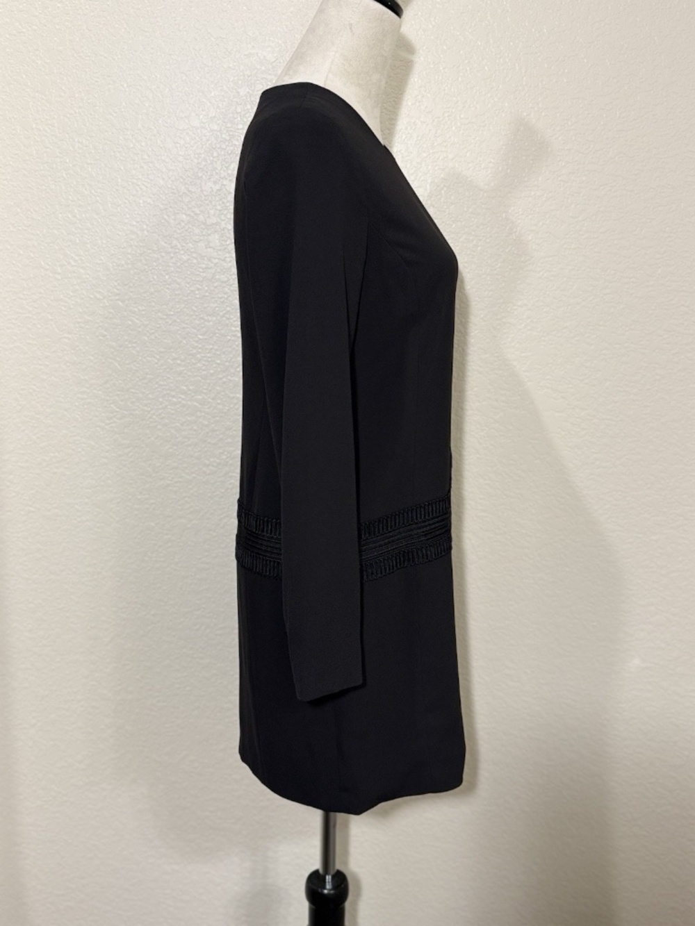 Thom Browne Womens Small Black Cord Embroidered RWB Tab Mini Dress - Picture 3 of 9